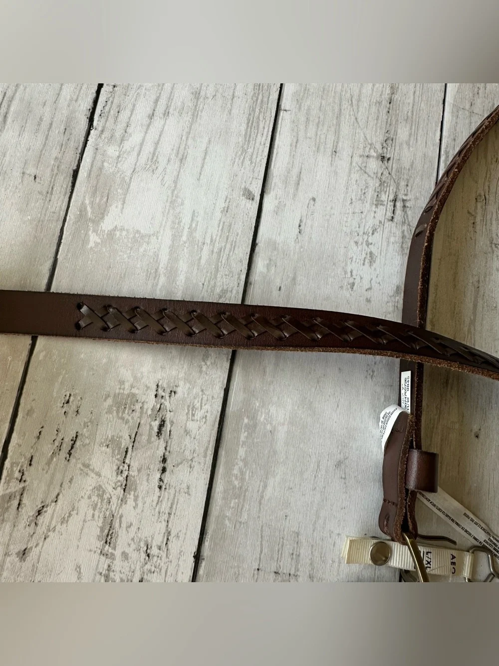 NEW WITH TAGS AMERICAN EAGLE BROWN BRAIDED ACCENT BELT SKINNY BELT SIZE L/ XL
